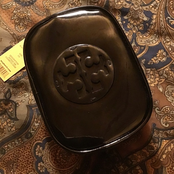 Tory Burch Handbags - NWT TORY BURCH BLACK PATENT COSMETIC BAG NEW!